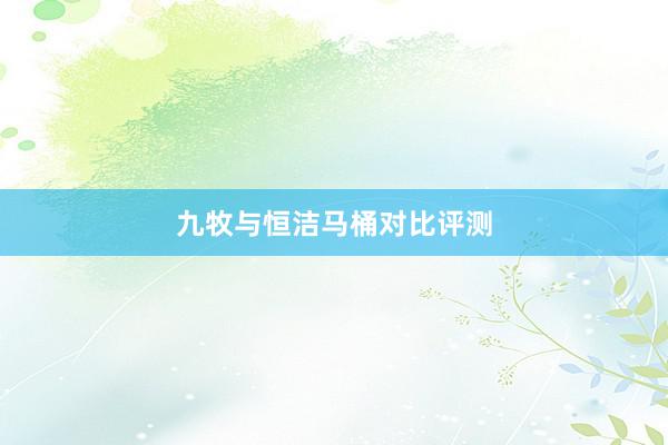 九牧与恒洁马桶对比评测