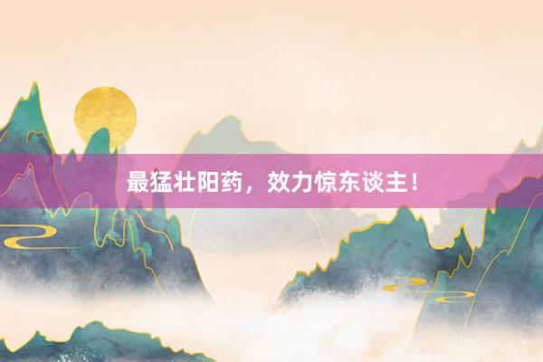 最猛壮阳药，效力惊东谈主！